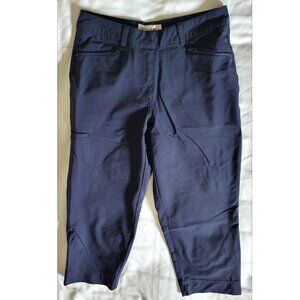 5/$15 SALE! Tehama Nancy Haley Pant Cropped Golf Capri Outdoor Travel Nylon Navy